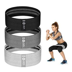 Te Rich RESISTANCE BANDS for Leg Butt Fabric Workout Loop Band Men Women 3 Pcs